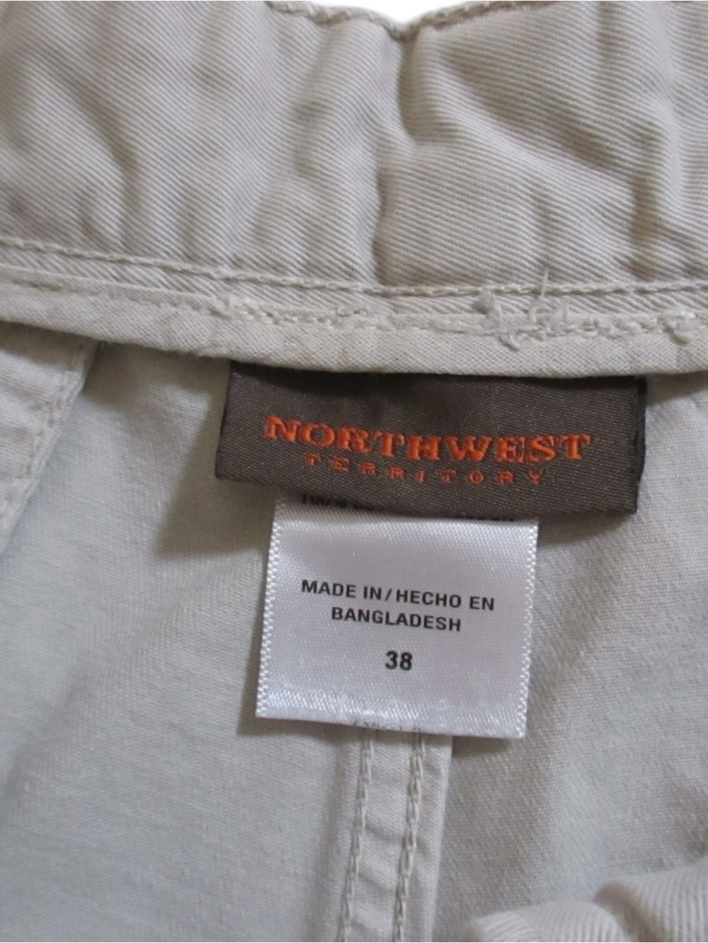 Northwest Men's Khaki 100% Cotton Flat Front Shorts Size 38 Vintage - Picture 2 of 10